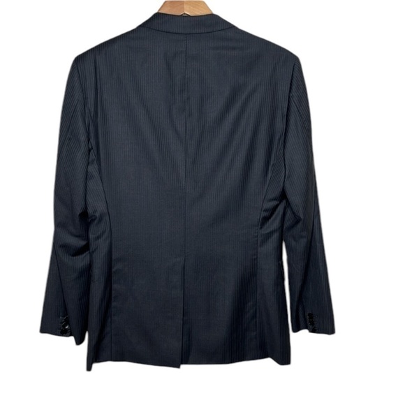 Theory Black Pinstripe 2 Button Wool Blazer Men Size 40 BLEMISH - Picture 4 of 6